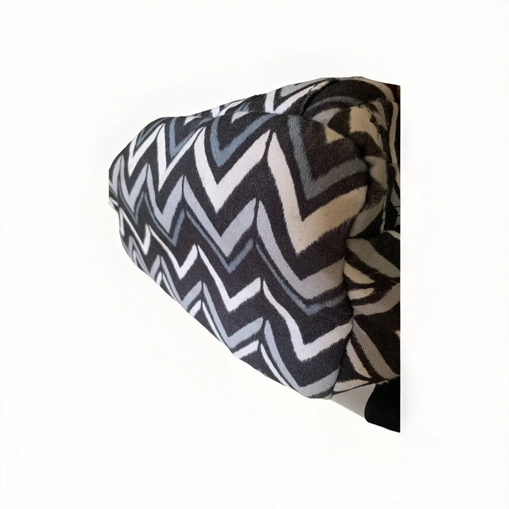 Vera Bradley Lighten Up Grand Backpack Chevron Stripes Black White Blue - EUC